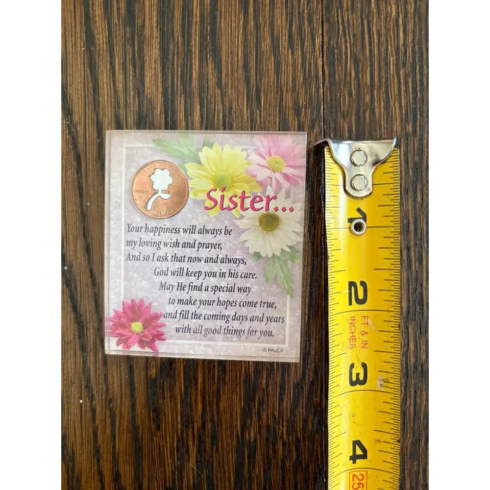Paula Sister Inspirational Floral Refrigerator Magnet Religious Prayer 2.5x3 vtg